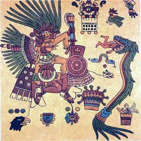 quetzalcoatl, Serpent à plumes.